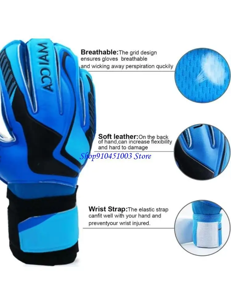 

77HC Football Goalkeeper Glove Thickened Soccer Goalie Gloves for Kids and Adults