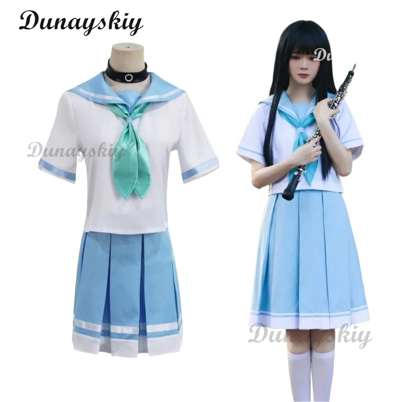 

Anime Cosplay Mizore Kasaki Nozomi Cosplay Costume Woman Girls Blue Uniform Top Skirt Set Custom Size