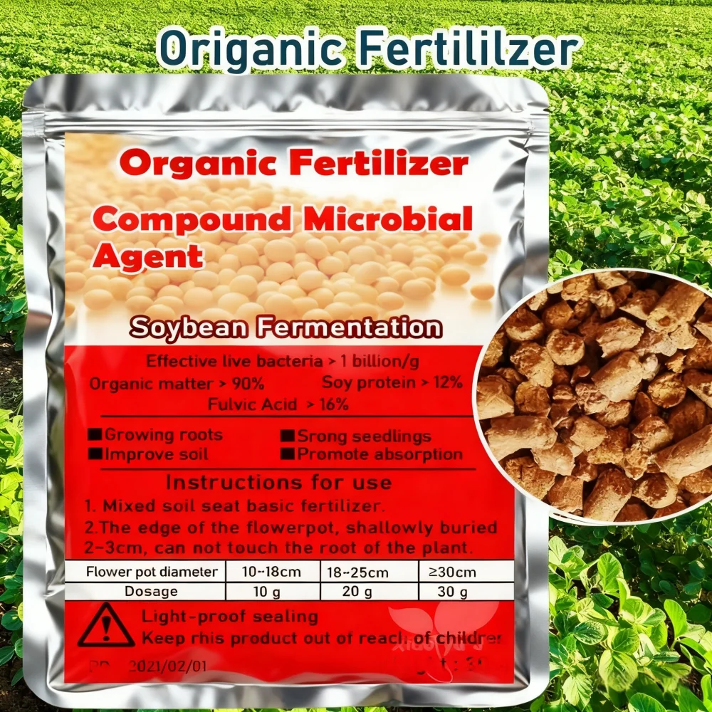 Organic Fertilizer Compound Microbial Agent, Soybean Probiotics, Fermented Safe Plant Food for Garden Bonsai, 30 g