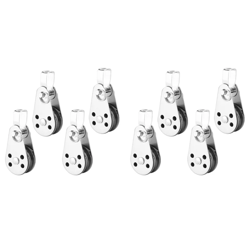 AS60-SUS316 Lifting Load Pulley Block Wheels Single Pulley Outdoor Stainless Steel Strong Pulley 8PCS