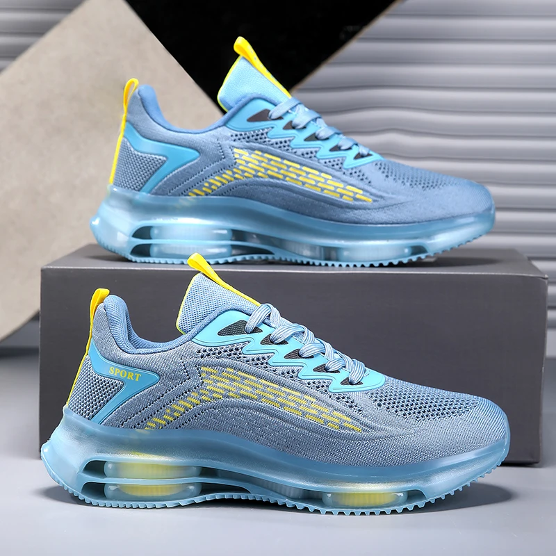 

New High Quality Men Casual Air Cushion Running Shoes Comfortable Male Autumn Mesh Breathable Ligh Soft Sports Sneakers 39-47