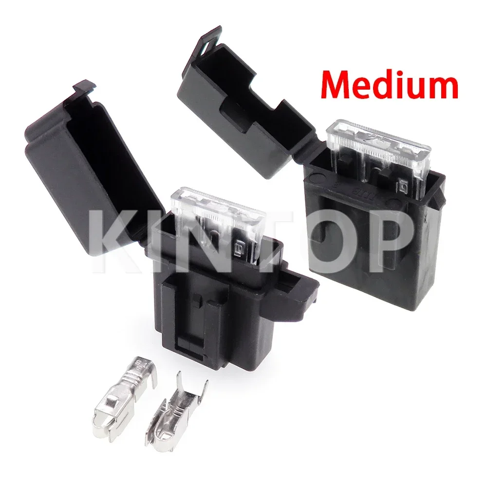 

1 Set Middle Car Insurance Socket AC Assembly Medium Car Fuse Holder Black Lighter Frontal for Standard Fuses