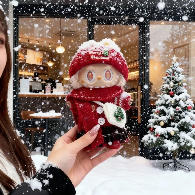 人形の服 15-17 センチメートルラブブ服メリークリスマス帽子ミニぬいぐるみ人形アクセサリー新年ドレスギフト