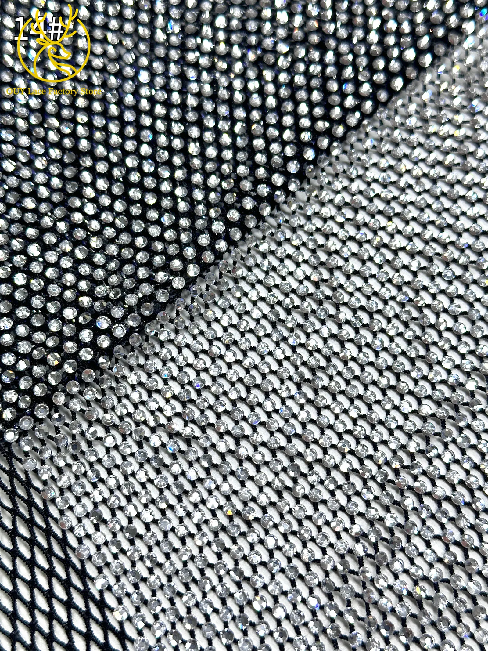 Hochwertiger Dubai-Steindiamant-Netzspitzenstoff Luxuriöser Afrikanischer Spitzenstoff Nigerianisches Nähmaterial für Damen-Abendkleider 2,5 Yards – Detail 23