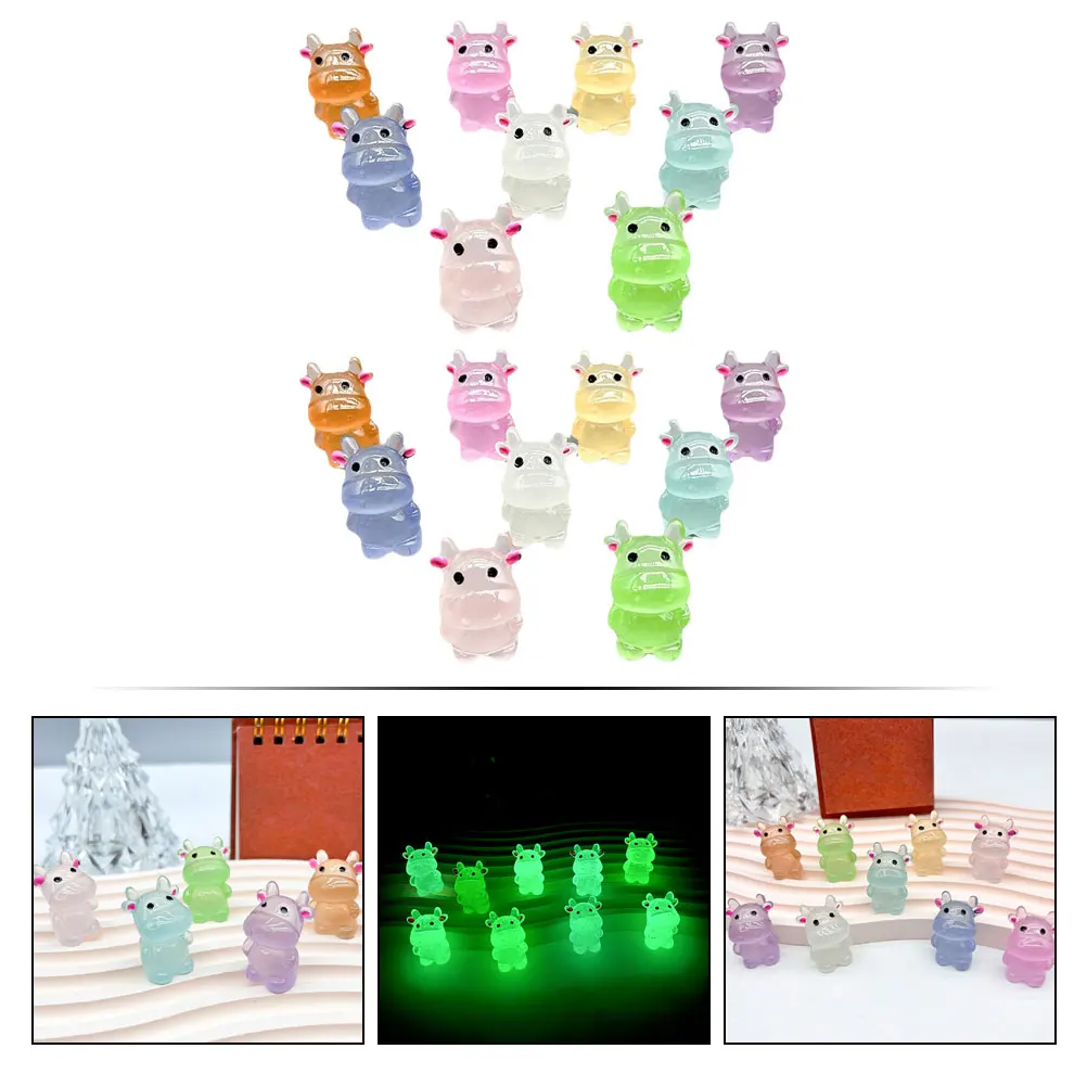 

24pcs Luminous Mini Figurines Resin Statues Garden Landscaping Micro Landscape Decoration Ornament Bonsai Craft Gift Micro Scene