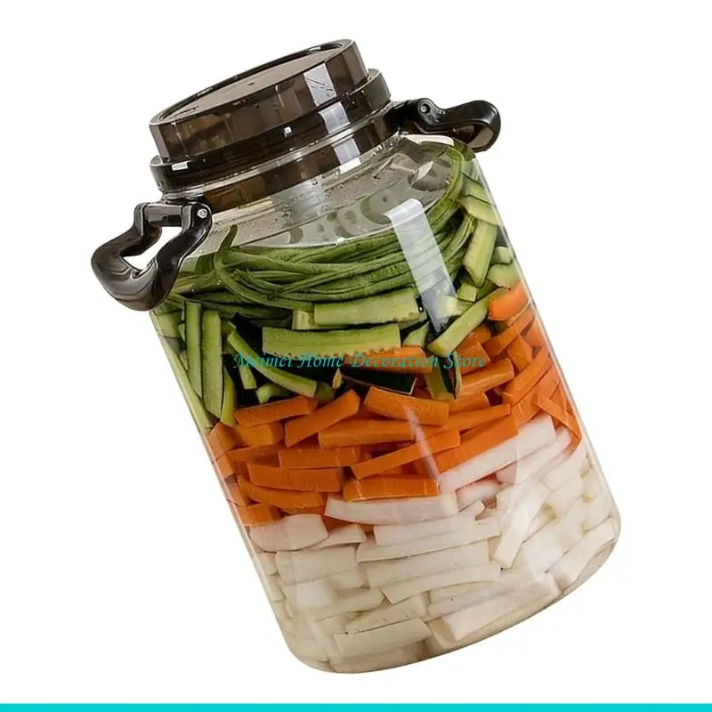 H7BF Multipurpose Household Plastic Fermentation Container With Leakproof Lid Large Pickle Jar With Handle