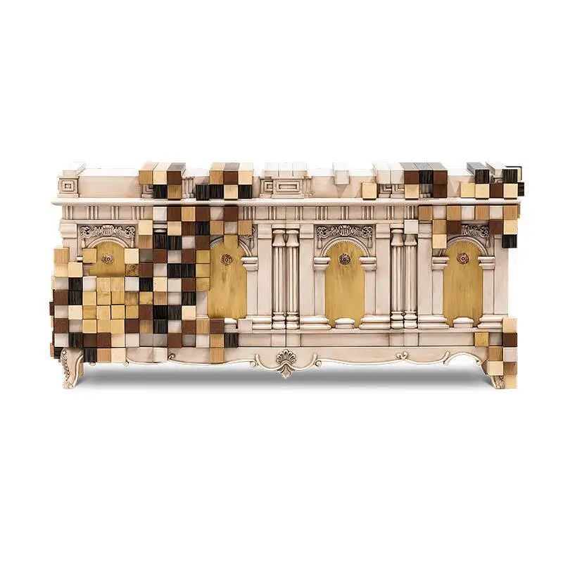 *High End Home Living Room Furniture Hallway Cabinet - Luxury Mirror Sideboard, Custom Side Storage for Sophisticated Interiors
