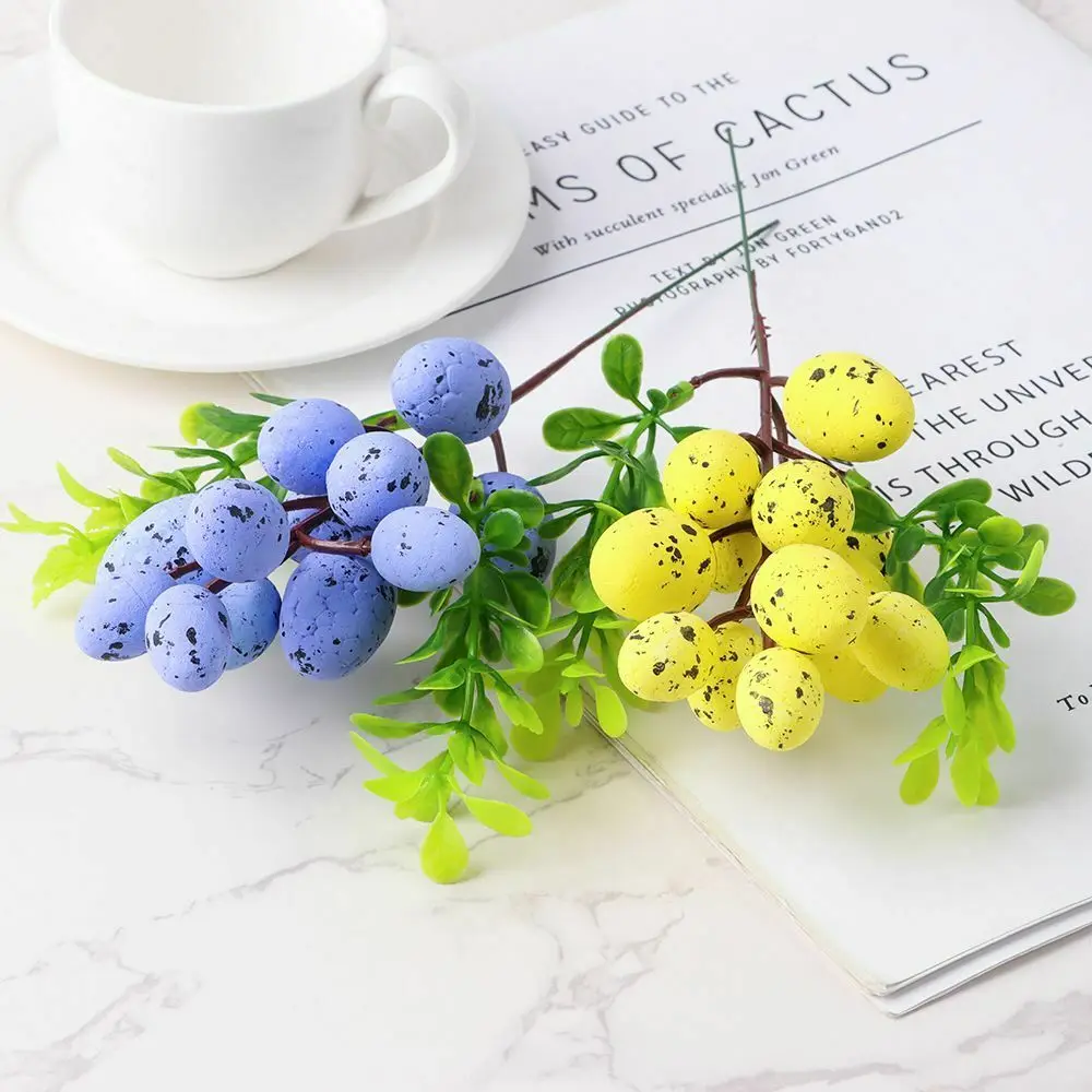 Colorful Egg Tree Branch Vibrant Natural Artificial Easter Branch Creative Easter Egg Flower For Wedding New