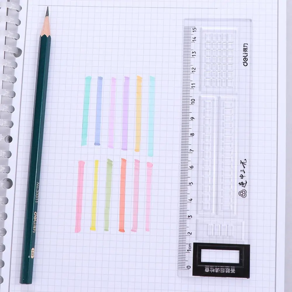 Drawing Tool 15cm Exam Straight Ruler Multifunction Transparent Drawing Ruler Plastic Measuring Ruler Office