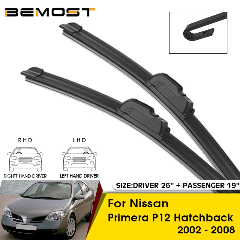 Car Wiper Blades For Nissan Primera P12 Hatchback 2002-2008 Windshield Windscreen Front Window Blades 26