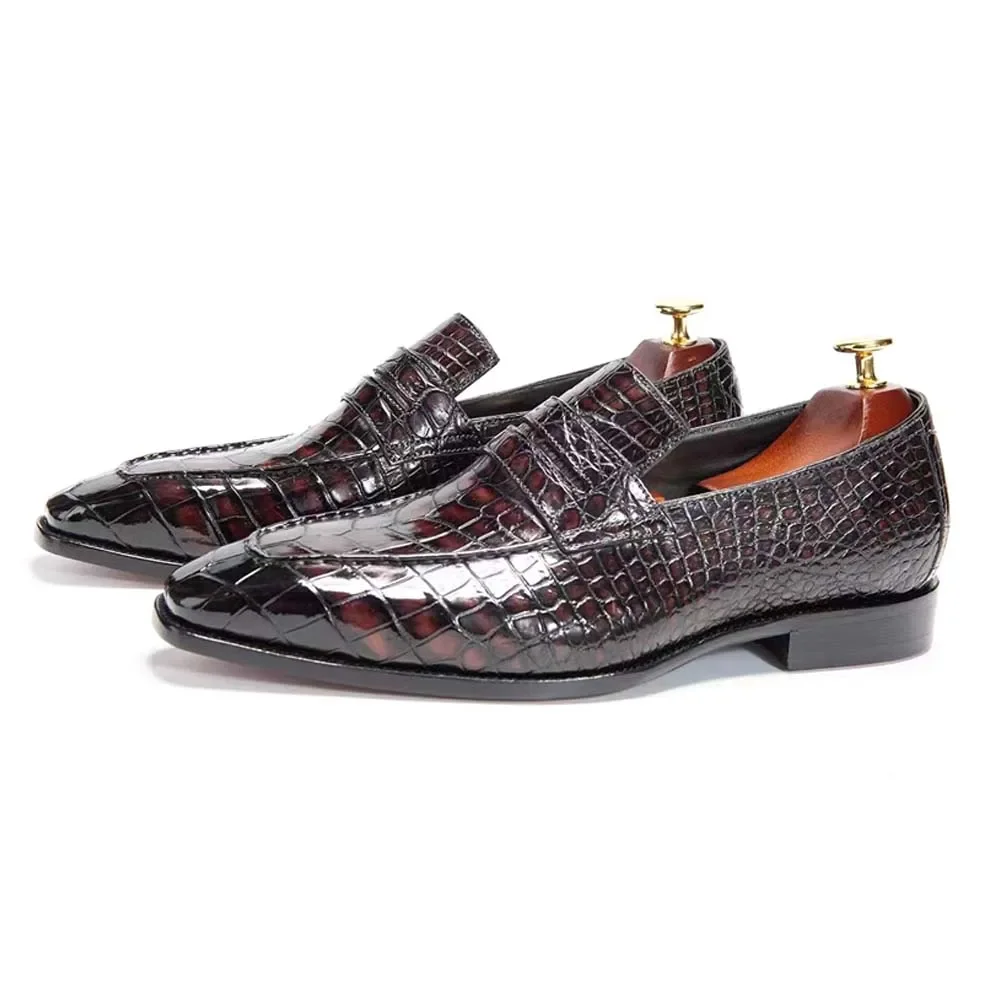 chue new arrival men dress shoes male crocodile leather shoes