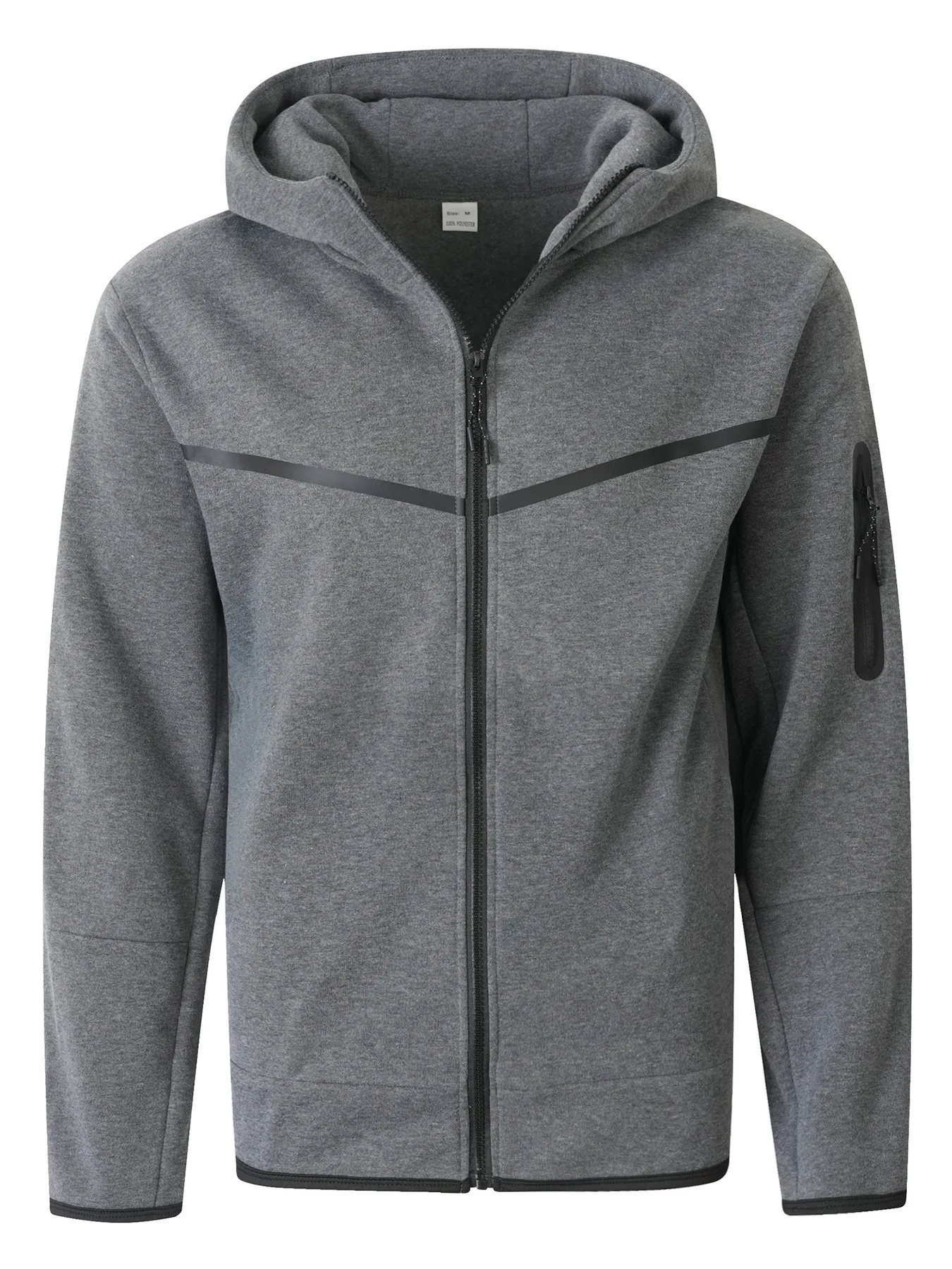 2-teiliger Herren-Sportanzug für Frühling und Herbst, Kapuzenjacke mit Reißverschluss und Jogginghose, lässiger Alltags-Sportanzug für Männer im Freien – Detail 17