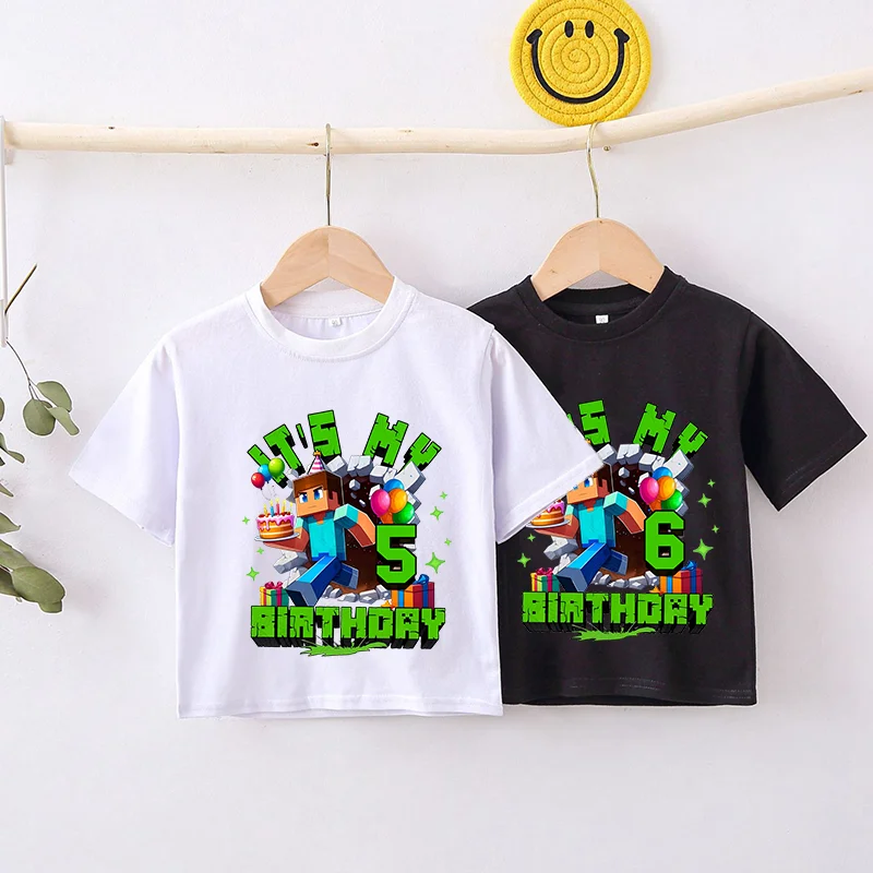 Футболка-с-мультяшным-принтом-«Курица-Жокей»-одежда-для-детей-1-9-простые-базовые-топы-хлопковые-топы-с-короткими-рукавами-для-мальчиков-подарки-на-день-рождения-для-детей