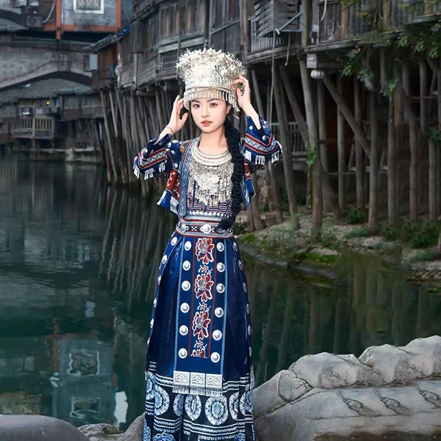 Costume Lunastar Hmong pour femme vetements ata ao jupe faite a la main style national ethnique vetement brode grande taille AliExpress