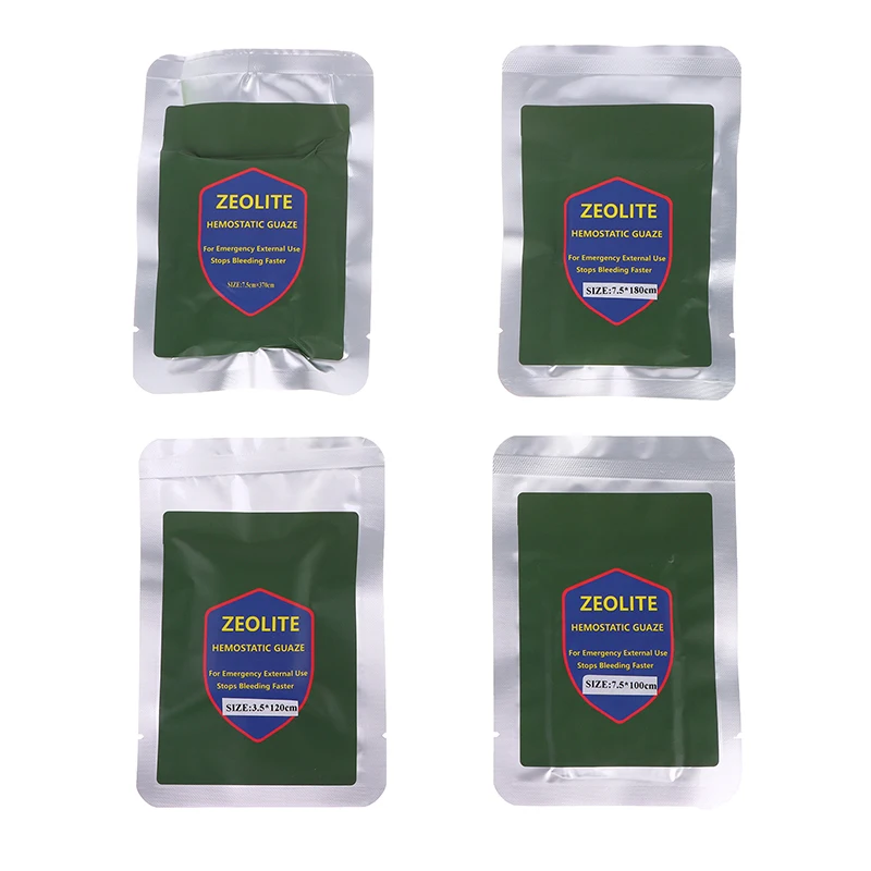 1Bag Hemostatic Kaolin Gauze Combat Emergency Trauma Z-Fold Soluble For Ifak Tactical First Aid Kit Medical Wound
