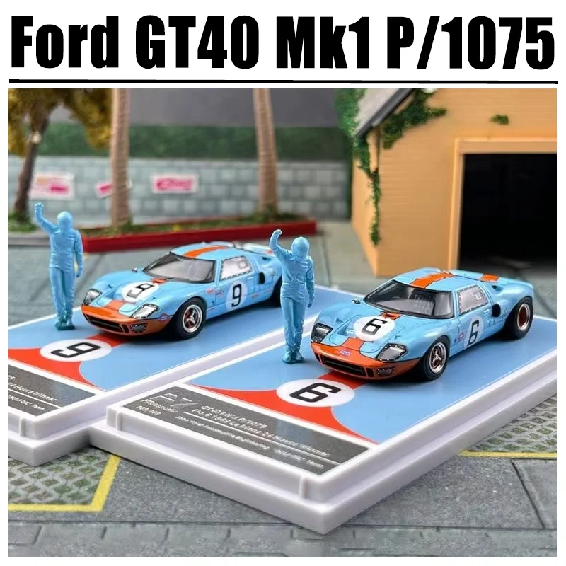 FY 1/64 Ford GT40 Mk1 P/1075 LeMans 24 horas de liga de brinquedo veículo motorizado modelo de metal fundido presentes