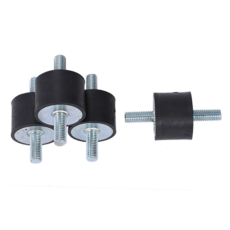 AC88 4pcs M10 Rubber for Shock Absorber, Double External Thread Anti-Vibration Isolator, Durable Rubber Metal Mount for