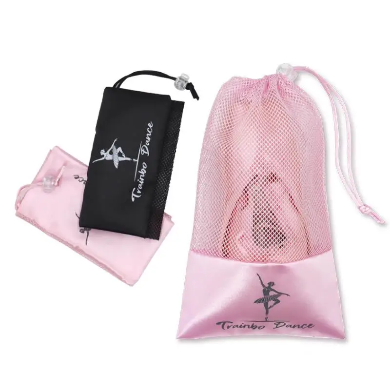 Pink Black Dance Bag Shoes Storage Pouch Ballet Organizer Handbag Bags Pouches Satin Ballet Shoe Bag Dance Shoes Pouch