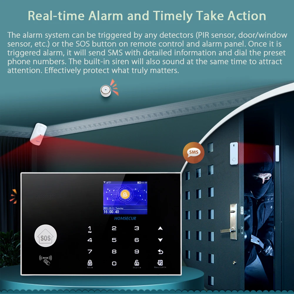 433MHz sans fil 4G/3G/GSM WIFI - Home Zone Security App avis et prix