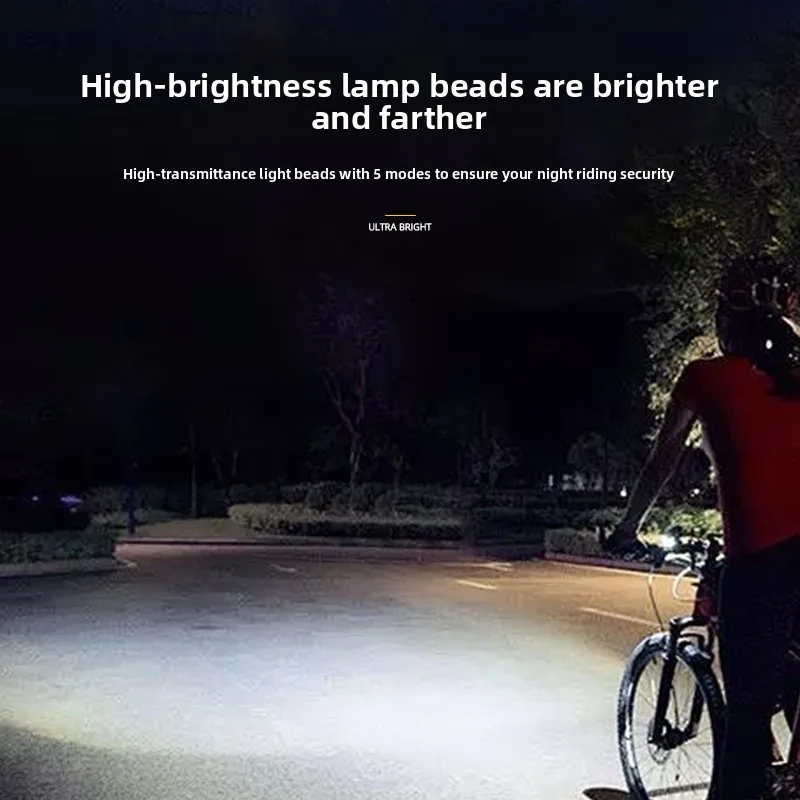 5 Modes Bicycle Front Lamp Type-C Rechangeable Bike Headlamp High Beam Low Beam Bike Handlebar Headlight Bicycle Accessories image 3