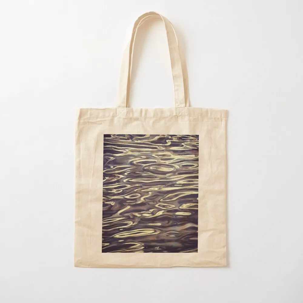 Black and White Pastel Water Abstract Landscape Winter Swirls Tote Bag hand bag ladies Reusable bags canvas tote