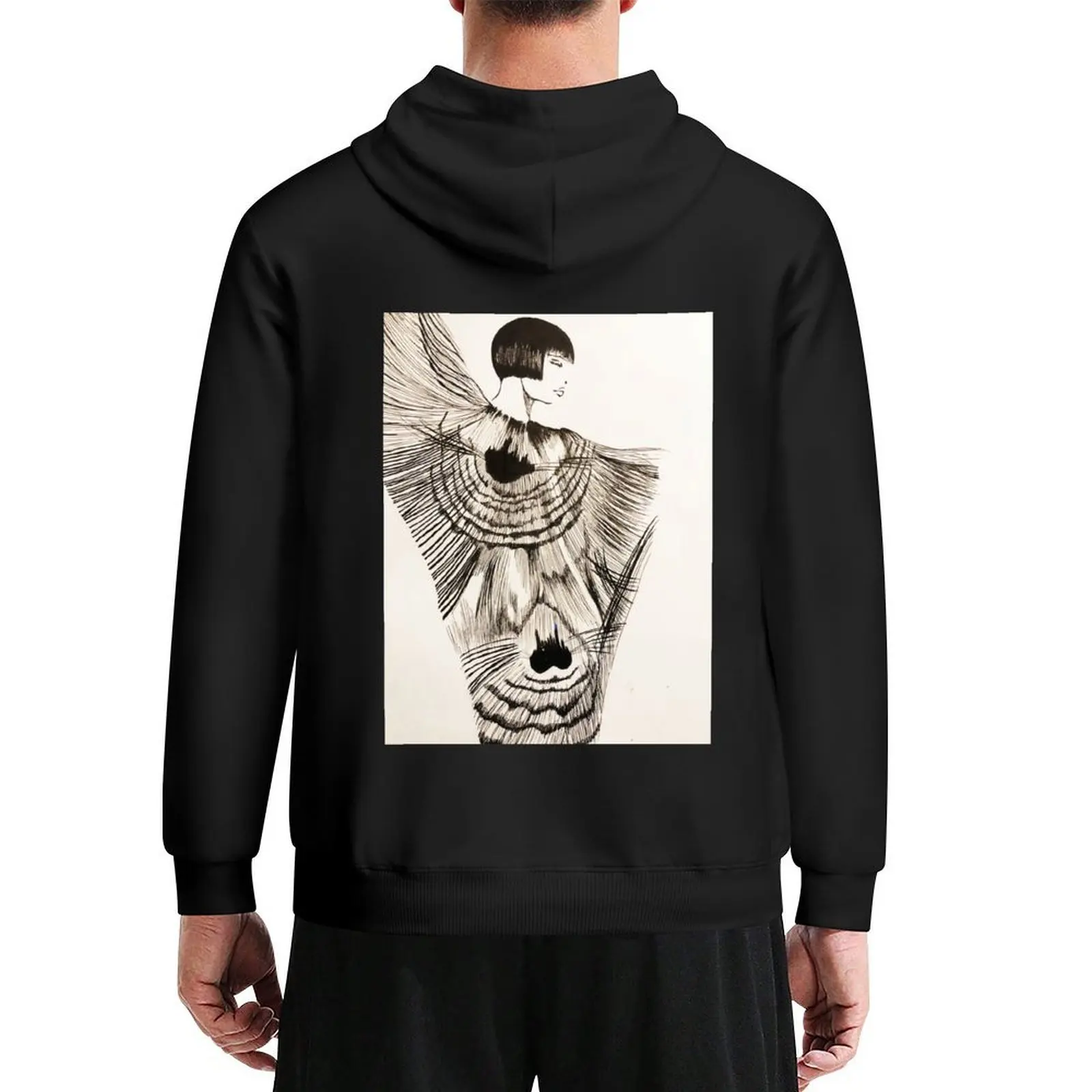 

Valentina di Crepax Peacock Dress Hoodie men's clothing men wear autumn aesthetic clothing men's oversize hoodie