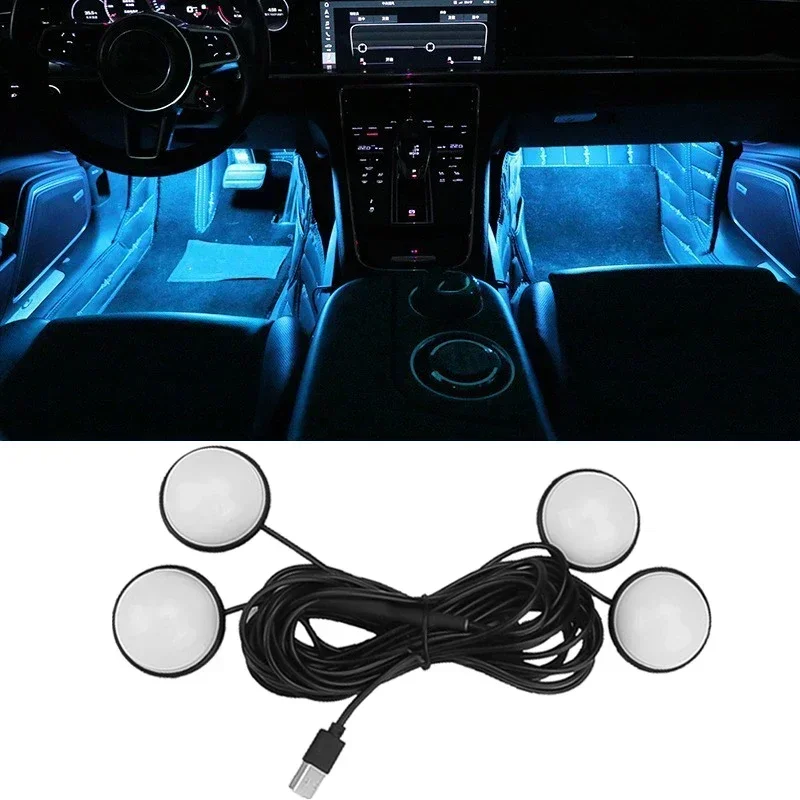 Car Foot Ambient Light Down Car Atmosphere Car Interior Floor Light USB LED Foot Lamp Floor Ambient Light Under Auto Atmosphere