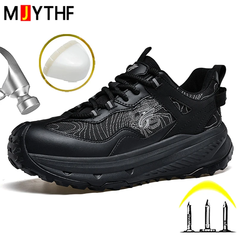 Fashion Men's Work Shoes Anti-Smash Safety Shoes Platform Protection Shoes Security Boots Composite Toe 6 KV Insulated Shoes