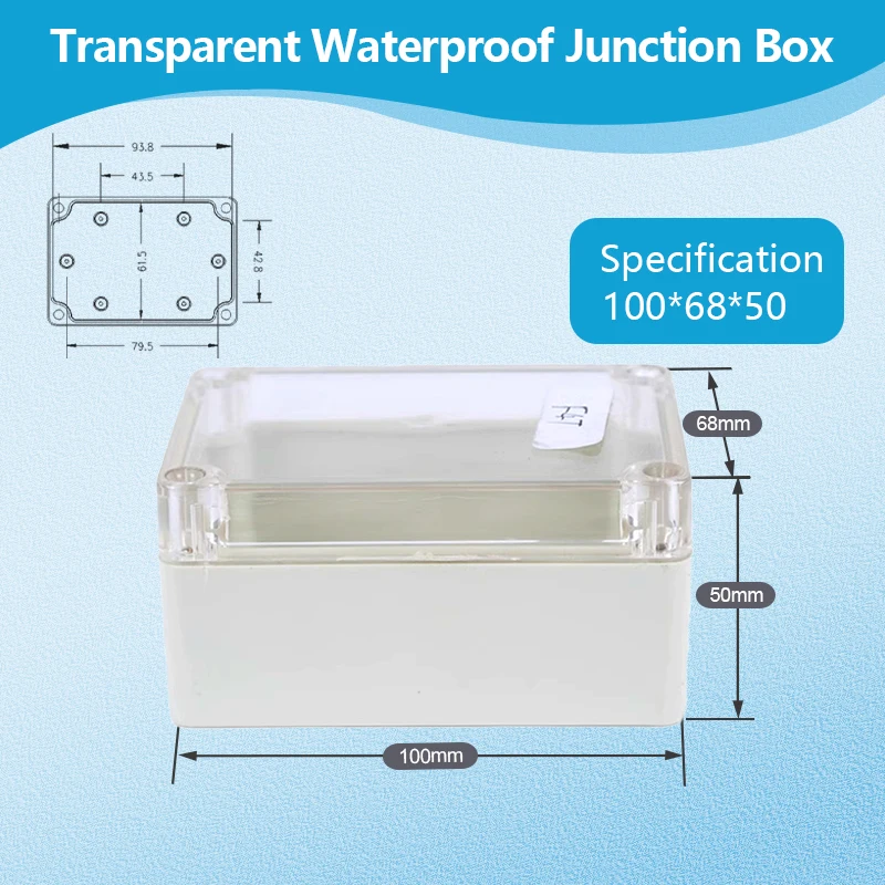 IP67 Kunststoff Transparente Wasserdichte Gehäuse Box für Outdoor Elektronische Projekte Elektrische Instrument Junction Gehäuse Schützen