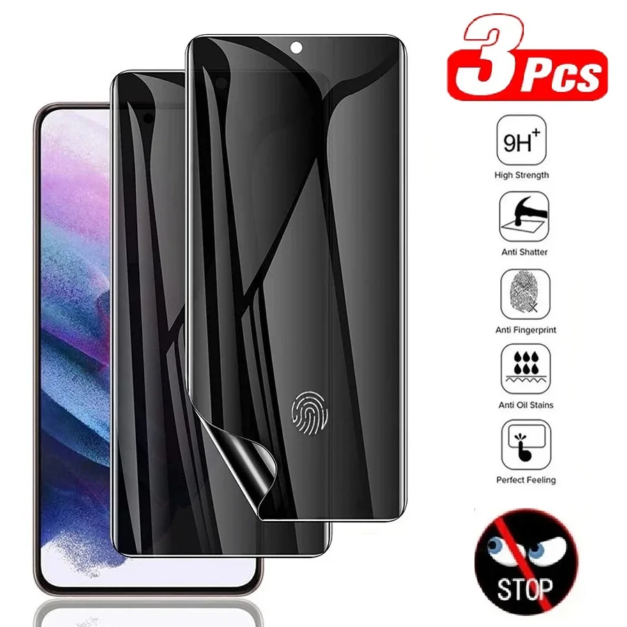 3Pcs Privacy Screen Protectors For Samsung S10 S10E S20 FE S21 Ultra S10 S20 S21 Plus S10 5G Anti Spy Privacy Hydrogel Film