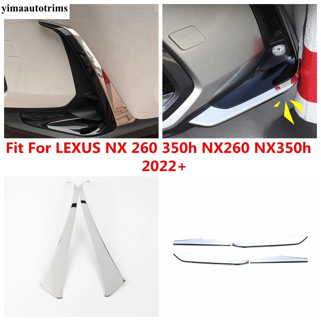 Front Bumper Corner Guard / Fog Light Lamp Eyebrow Strip Cover Trim Accessories For LEXUS NX 260 350h NX260 NX350h 2022 - 2024