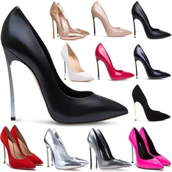 【Measure your feet length before order】Women Stiletto High Heel Pumps Sexy Pointed Toe Evening Fashion Dress Lady Shoes C-PU-1