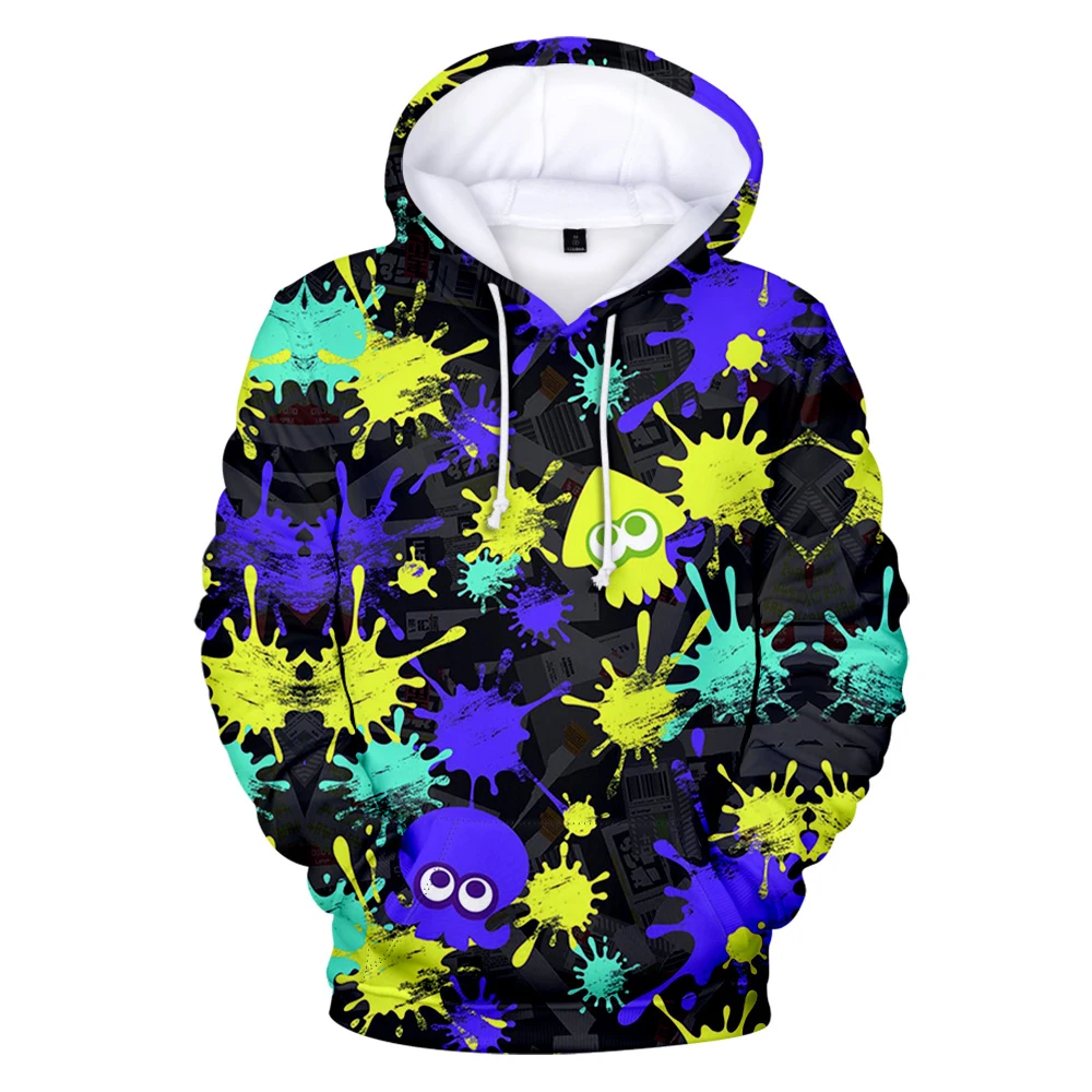 Homens e Mulheres Splatoon 3 Game Hoodie de Manga Longa, Moletons Unisex, Roupas Jogos 3D, Novo