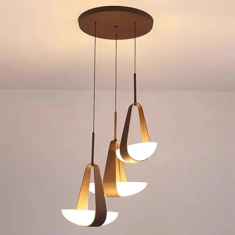 Postmodern designer Nordic lighting restaurant bedroom bedside kitchen creative LED leather pendant light