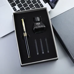 Classic High-End Business Gift Pen Enterprise Annual Meeting Fountain Pen with Ink Custome Logo Writing Pens Gift Box Set