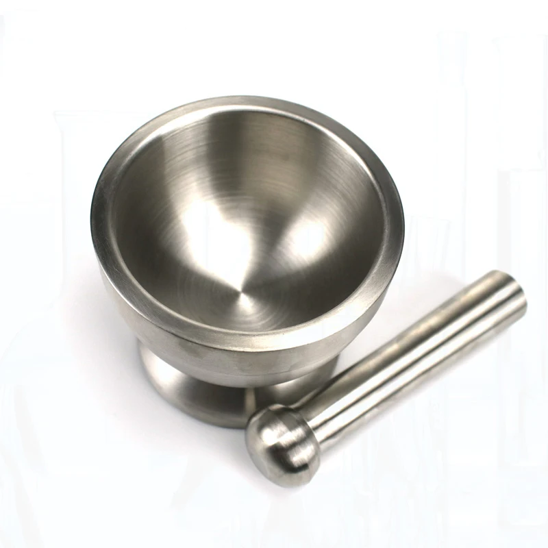 1pcs Lab innner dia85mm/98mm Stainless Steel Mortar and Pestle Triturator for Medicinal Materials or Food Etc.