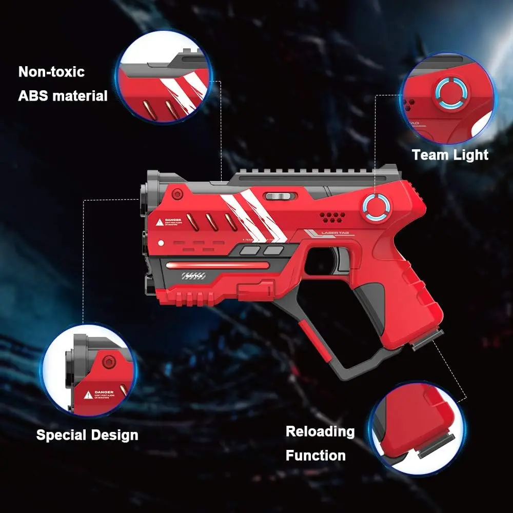 VATOS Gra laserowa na podczerwień z kamizelkami x4 Wielofunkcyjna gra laserowa do strzelania w pomieszczeniach i na zewnątrz dla dzieci Nastolatki