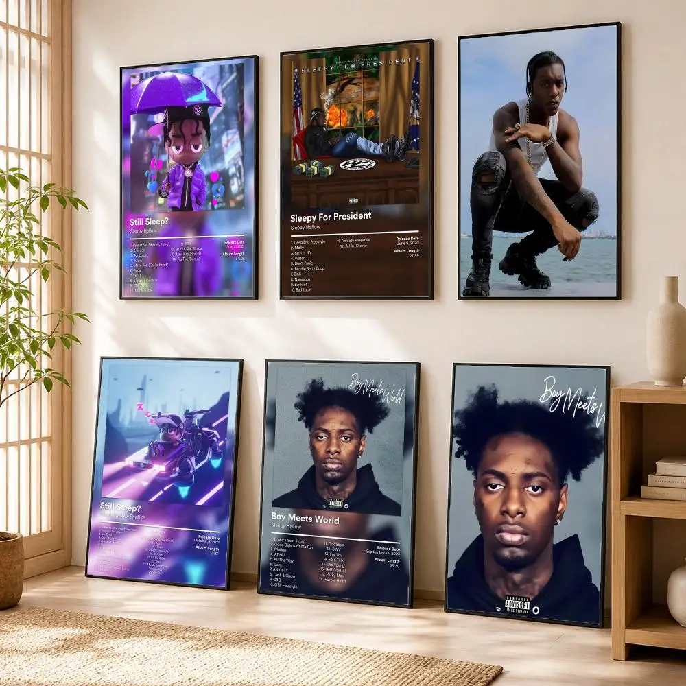 S-Sleepy Hallow Rapper Poster Modern Home Living Bedroom Bar Hallway Waterproof Wall Art Aesthetic Decor