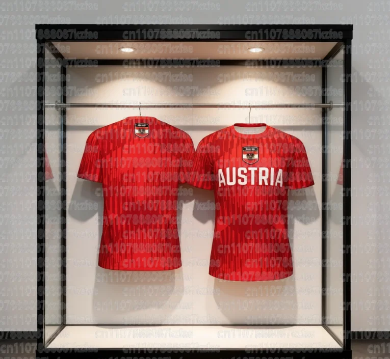 Austria Flag Football T Shirts for Men Fashion Summer National Emblem 3D Printed Jersey Casual Quick Dry Breathable Tees  Kids