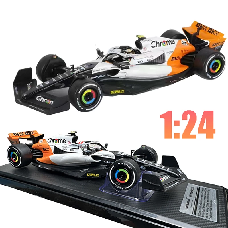 Hi-Goeswe1:24 McLaren F1 White Monaco version 2023 MCL60 4# Lando Norris 81# Oscar Piastri alloy car model toy series collection