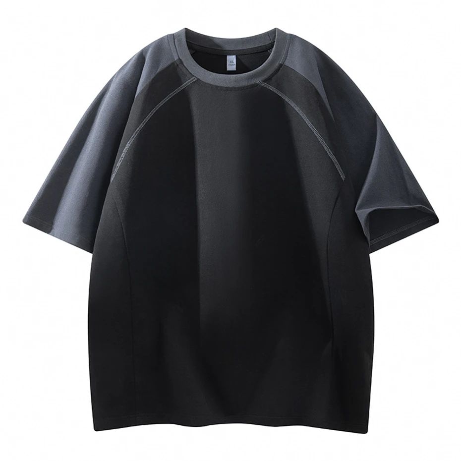 

Vintage T-shirt Men Summer Short Sleeve Tops Tees Male Fashion Casual Patchwork T-shirt
