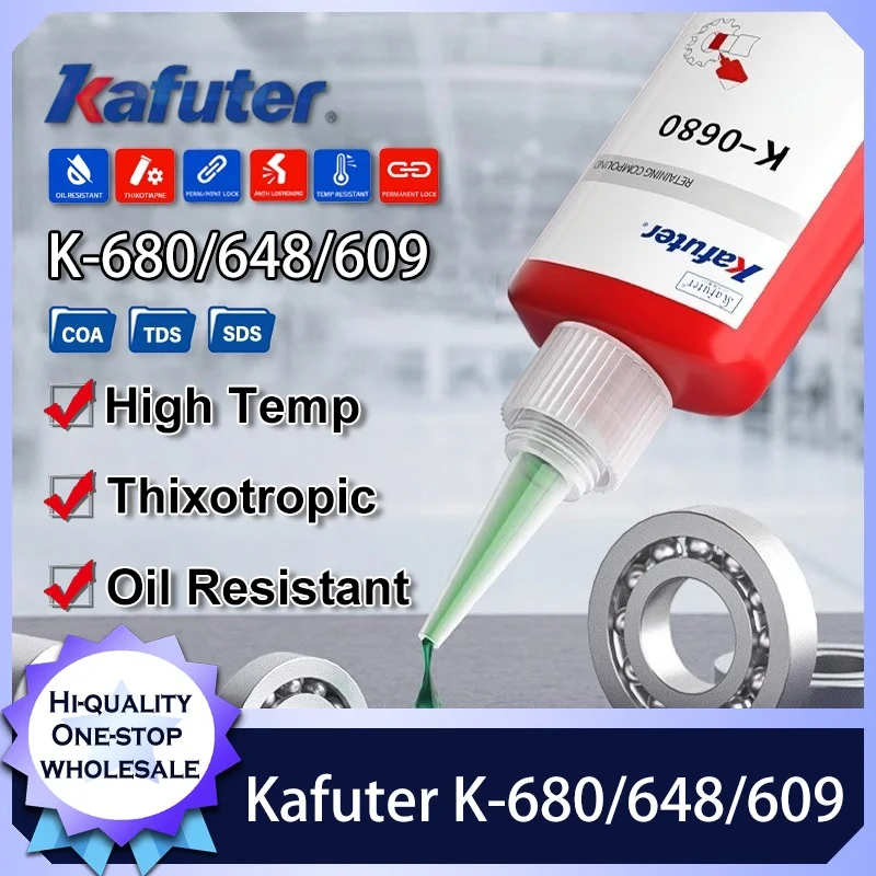 Kafuter K-0680/648/609 Silicone Sealant High Temp Resistant Anaerobic Sealant for Auto Engine Oil Gearbox Sealing and Retaining