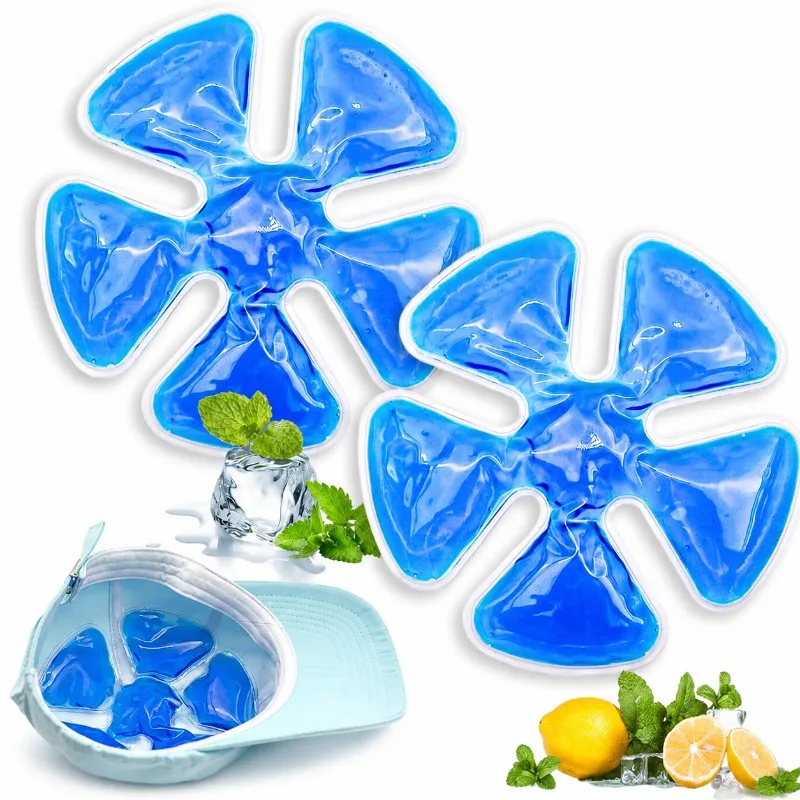 Blue PVC Gel Ice Pack - Adjustable Cooling Pad for Helmets & Hats | Reusable Cold Compress Travel Portable Outdoor Accessory