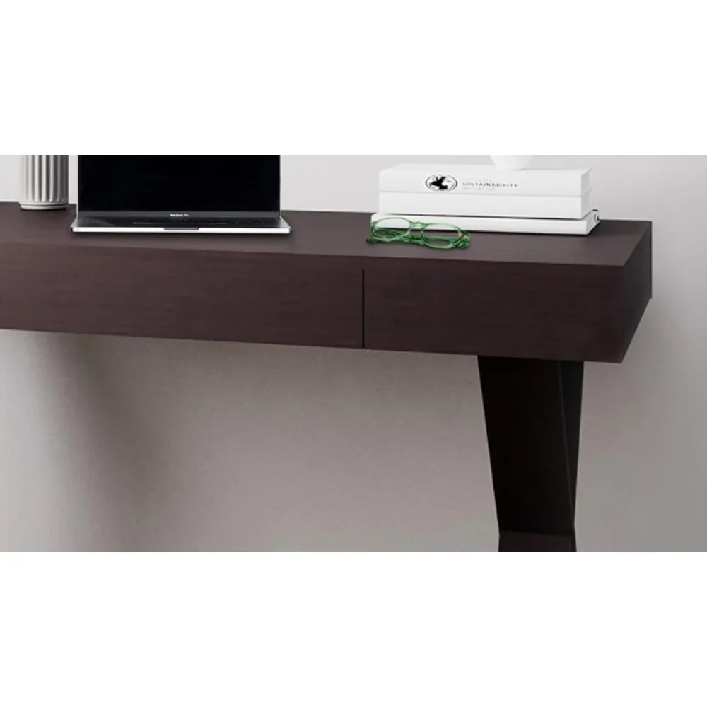 Bureau d'écriture tendance avec tiroir, expresso