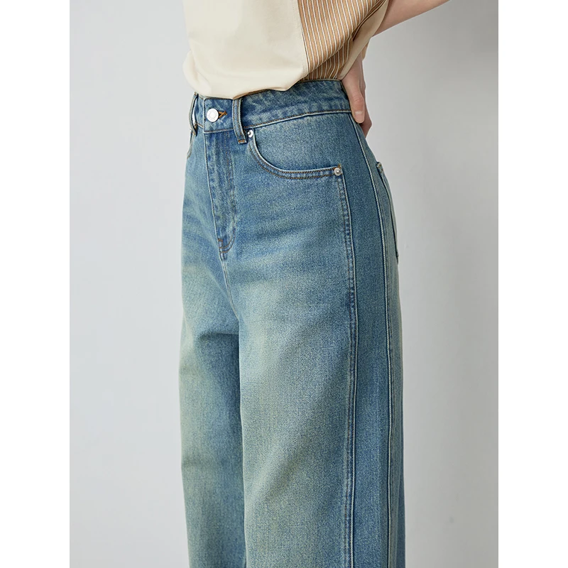 Toyouth Women Jeans 2024 Zomer Nieuwe Retro Wijde Pijpen Broek