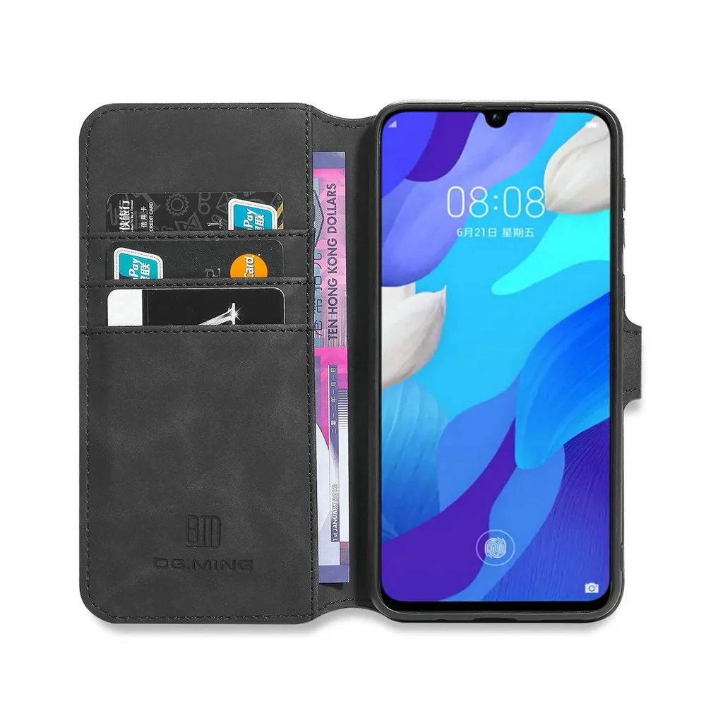 DG.MING Wallet Phone Case Cover For Huawei Nova 5 Pro/Mate 20 lite/Maimang 7/Y5 2019/Honor 8S Magnetic Flip Leather Shell