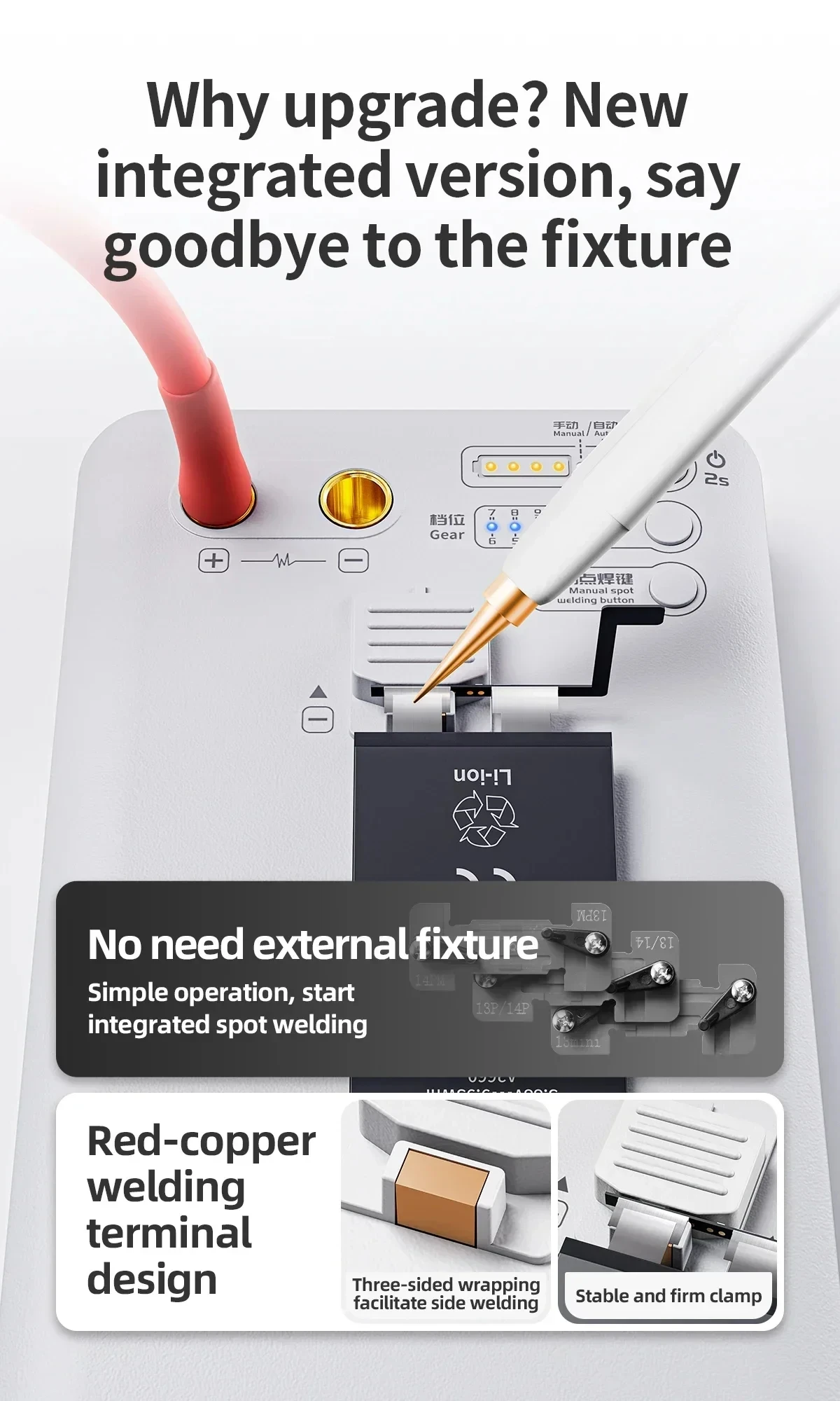 Newest QianLi Macaron DIY Spot Welding Machine for iPhone 11-14M Battery Flex Replacement Soldering Repair Tool Automatic/Manual