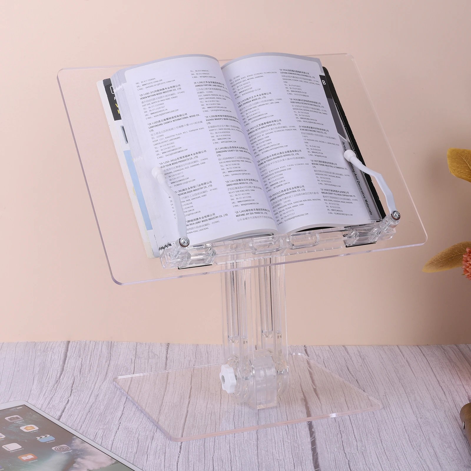 Acrylic Tablet Stand Adjustable Liftable Reading Book Holder Swivel Tablet Stand Tablet Bracket for iPad Book Desktop Holder