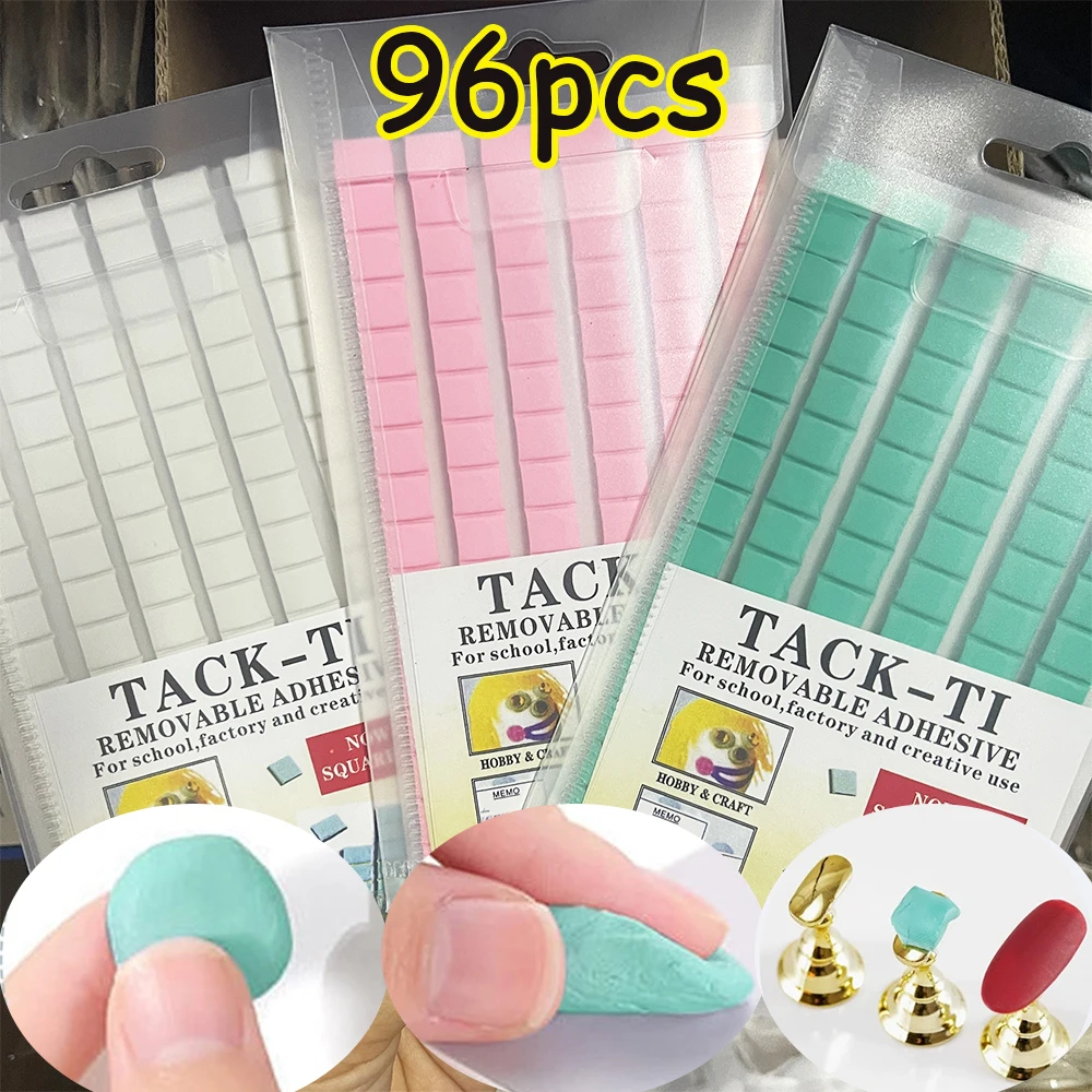 

96 шт., клей для ногтей, глина, многоразовый липкий гель для дизайна ногтей, подставка для практики, держатель для дисплея, накладные кончики, маникюрные инструменты