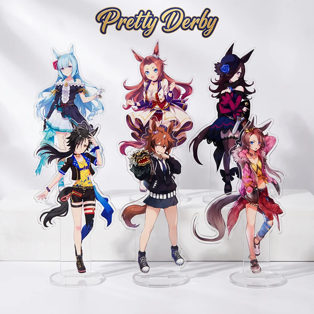Anime Pretty Derby Oguri Cap Gold Ship Rice Shower 15CM Acrylic Stand Keychain Cosplay Character Model Desk Decor Collect Gifts